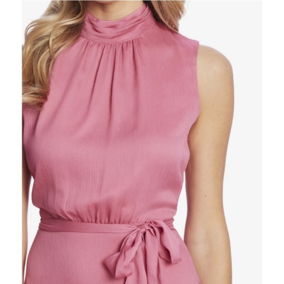 NWT CeCe Sweet Rose Halter Neck Asymmetrical Ruffle Hem Midi Dress 2 - Picture 6 of 16